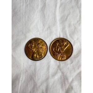 Vintage Comic Coin Heads Tails Novelty Token Fun Collectible
